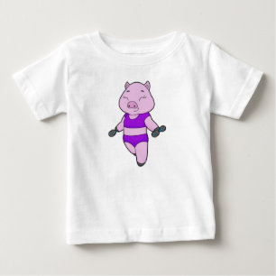 ピグフィットネスダンベル ベビーTシャツ
