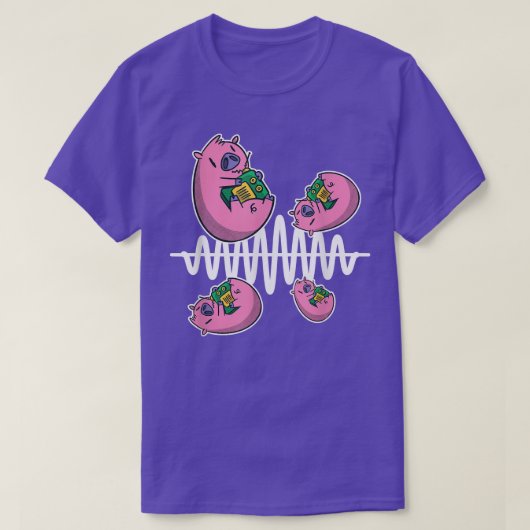 ピグフライのまわりに周波数Ham無線事業者 Tシャツ (デザイン正面)