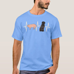 ピグブーヴィエデフランドレスハートビートドッグ恋人 Tシャツ