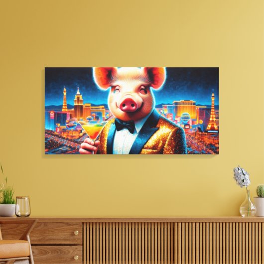 ピグベガスのナイトライフ8 キャンバスプリント (インサイチュ (リビング))