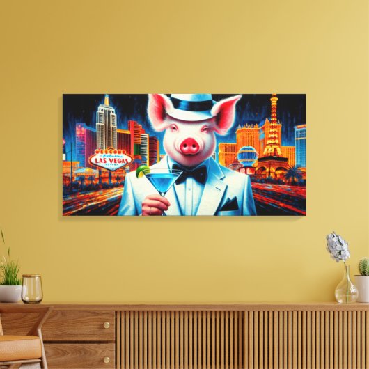 ピグベガスのナイトライフ キャンバスプリント (インサイチュ (リビング))