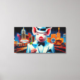 ピグベガスのナイトライフ キャンバスプリント