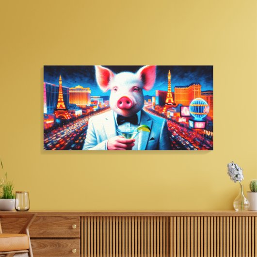 ピグベガスナイトライフ4 キャンバスプリント (インサイチュ (リビング))