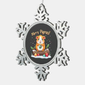 ピグマスギメリーニアピグクリスマスサンタ スノーフレークピューターオーナメント (右)