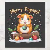 ピグマスギメリーニアピグクリスマスサンタ ワインラベル (シングルラベル)
