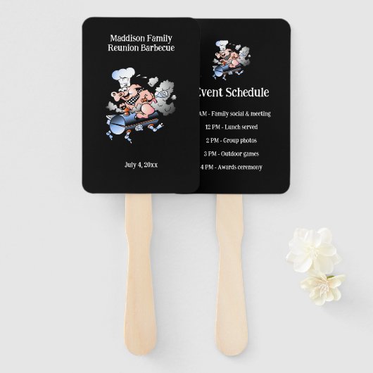 ピグマスコットファミリー懇親会イベントスケジュールカスタム ハンドファン (正面&裏面)