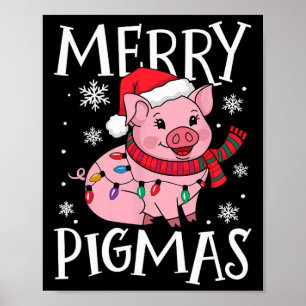 ピグマメリースおもしろいピッグクリスマスサンタピグクリスマスファ ポスター