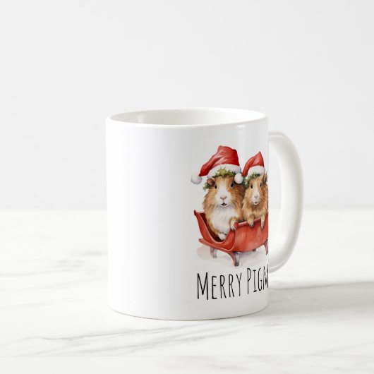 ピグマメリースクリスマスギニアピグコーヒー コーヒーマグカップ (正面右)