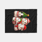 ピグマメリースクリスマスギニアピグファームアニマルウォーム フリースブランケット (正面(横))