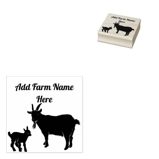 ピグミパーソナライズされたヤギとキッド・ファーム・スタンプ ラバースタンプ (押印)