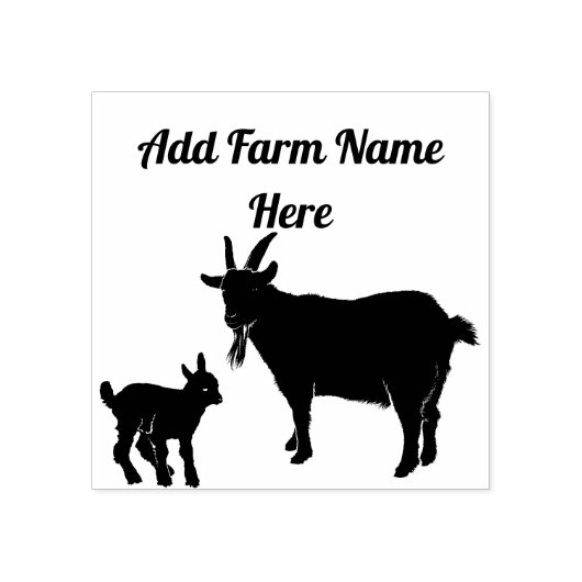 ピグミパーソナライズされたヤギとキッド・ファーム・スタンプ ラバースタンプ (インプリント)