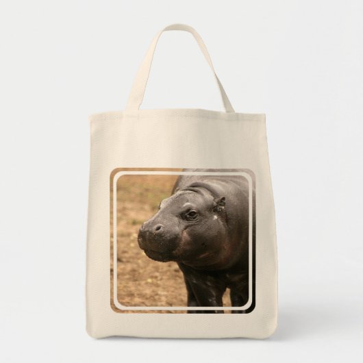 ピグミーのカバの食料雑貨のトートバック トートバッグ (正面)