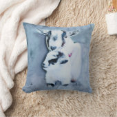 ピグミーヤギ愛好家ポートレートのママとベビー クッション (ブランケット)