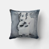 ピグミーヤギ愛好家ポートレートのママとベビー クッション (裏面)