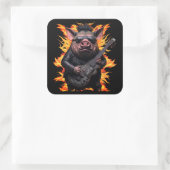 ピグメタルギターIハムロックアンドロールミュージシャンホット スクエアシール (バッグ)