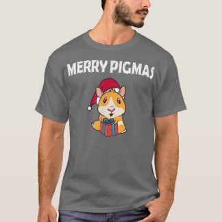 ピグメリーマ顔マスクおもしろいモルモットChristmas Tシャツ