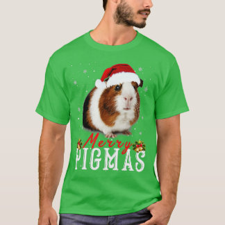 ピグメリーマ顔マスクおもしろいモルモットChristmas Tシャツ