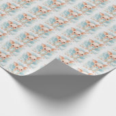 ピグレットかわいいベビーパステルウォーターカラーパターン ラッピングペーパー (角)