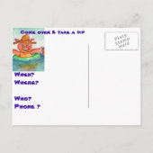 ピグレットが浮くと – スイミングピッグ インビテーションポストカード (裏面)