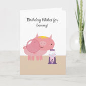 ピグレットバブルガム誕生日の願い カード (正面)
