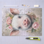 ピグレットファーム豚フローラ水彩 薄葉紙 (クラフト)