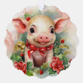 ピグレットベビーピグギフトラベルクリスマスツリー オーナメントカード (正面)