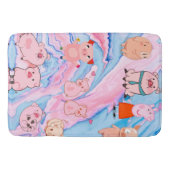 ピグレット抽象芸術豚ファーム動物 バスマット (正面)