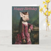 ピグレビクトリアンットガール誕生日カード カード (黄色い花)