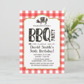 ピグローストBBQバースデーパーティードレッドプレイド 招待状 (スタンド正面)