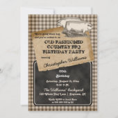 ピグロ素朴ストバックヤードBBQバースデーパーティー 招待状 (正面)