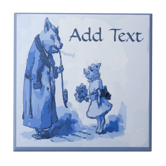 ピグースモークタイル、オランダルック、パーソナライズ タイル (正面)