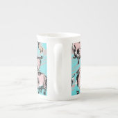 ピグ中国のイヤーオリジナルモノグラムブルーマグ ボーンチャイナマグカップ (裏面)