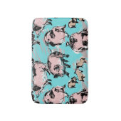 ピグ中国のイヤー誕生日オリジナルスケッチブルーBM バスマット (正面縦)