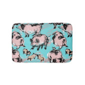 ピグ中国のイヤー誕生日オリジナルスケッチブルーBM バスマット (正面)