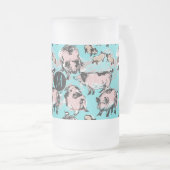 ピグ中国のイヤー誕生日オリジナルモノグラムBFM フロストグラスビールジョッキ (正面右)