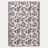 ピグ中国のイヤー2019オリジナルスケッチスローB スローブランケット (正面縦)