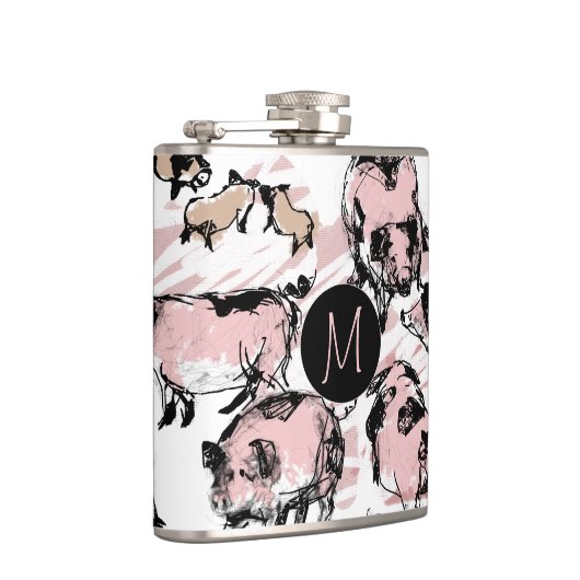 ピグ中国のイヤー2019オリジナルモノグラムフラスコ フラスク (右)