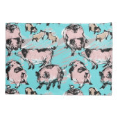 ピグ中国のイヤー〔占星術の〕十二宮図オリジナルスケッチブルーパソコン 枕カバー (裏面)