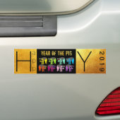 ピグ中国のバンパーの新しいポップ・アートの年 バンパーステッカー (車上)