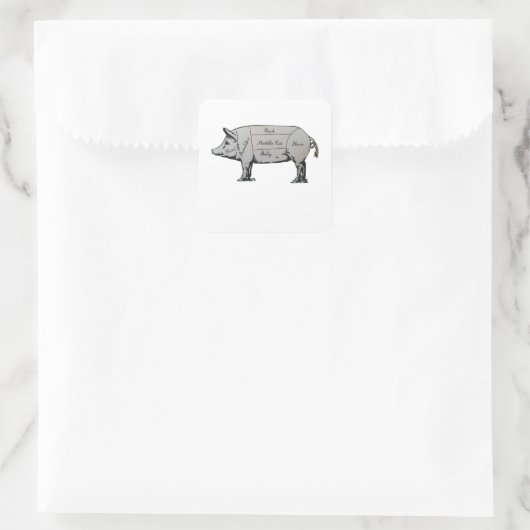 ピグ図 スクエアシール (バッグ)