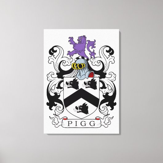 ピグ家紋 キャンバスプリント (正面)