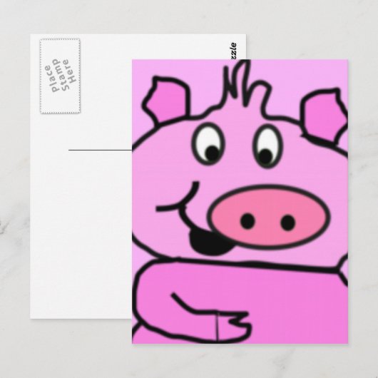 ピグ描顔 ポストカード (正面/裏面)
