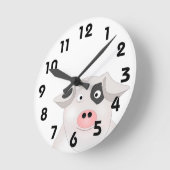 ピグ時計 ラウンド壁時計 (傾斜)