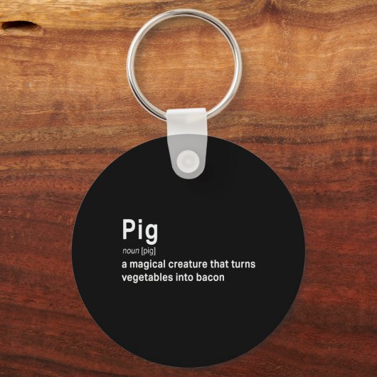 ピグ最高のとベーコン定義のおもしろいギフト キーホルダー (正面)
