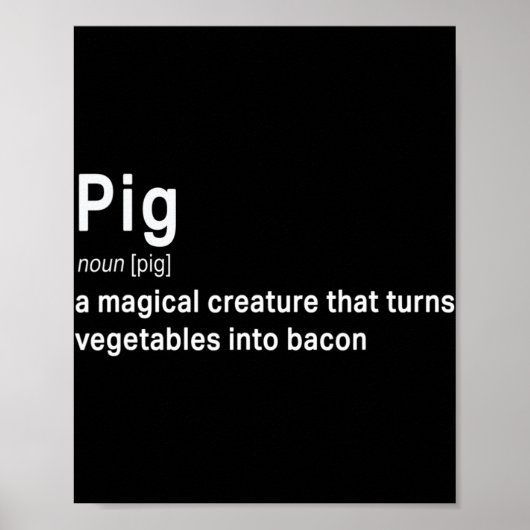 ピグ最高のとベーコン定義のおもしろいギフト ポスター (正面)