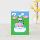 ピグ誕生日カード カード (黄色い花)