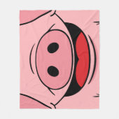 ピグ顔 フリースブランケット (正面)