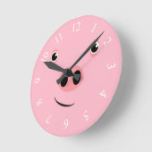 ピグ顔 ラウンド壁時計 (傾斜)