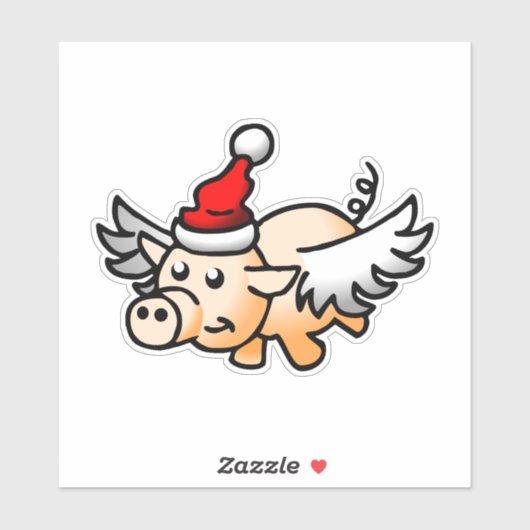 ピグ飛んでいるカスタムカットビニール シール (シート)