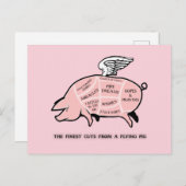 ピグ飛んでいるカット図 ポストカード (正面/裏面)